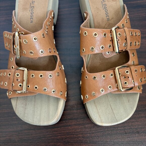 Kelsi Dagger Brooklyn Jolt Tan Clog Sandals Women's Size 7 - Picture 4 of 9